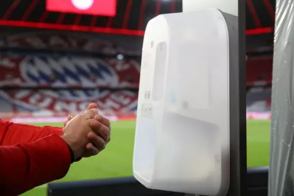 Contactless hand disinfection with Steripower - Allianz Arena